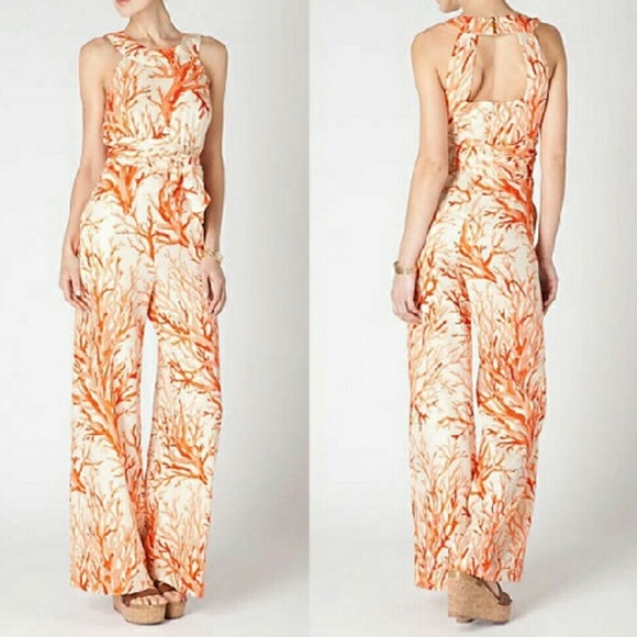 Anthropologie Pants - Anthropologie | Elevenses Lophelia Coral Jumpsuit